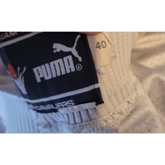Vintage Cleveland Cavaliers Basketball Shorts Size 40 White Puma NBA W Flaws - Picture 4 of 16